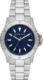 Buy Shop Michael Kors Everest Three-Hand Blue Dial Silver Steel Strap Watch For Men - MK9079 USA Online