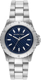 Buy Shop Michael Kors Everest Three-Hand Blue Dial Silver Steel Strap Watch For Men - MK9079 USA Online