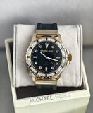 Buy Shop Michael Kors Everest Three-Hand Crystals Black Dial Black Rubber Strap Watch for Women - MK7440 USA Online