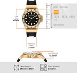 Buy Shop Michael Kors Everest Three-Hand Crystals Black Dial Black Rubber Strap Watch for Women - MK7440 USA Online