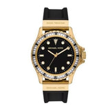 Buy Shop Michael Kors Everest Three-Hand Crystals Black Dial Black Rubber Strap Watch for Women - MK7440 USA Online