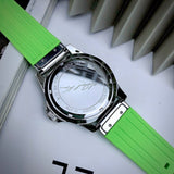 Buy Shop Michael Kors Everest Three Hand Crystals Silver Dial Green Silicone Strap Watch For Women - MK7360 USA Online