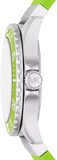 Buy Shop Michael Kors Everest Three Hand Crystals Silver Dial Green Silicone Strap Watch For Women - MK7360 USA Online