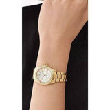 Buy Shop Michael Kors Everest Three-Hand Mother of Pearl White Dial Gold Steel Strap Watch For Women - MK7363 USA Online