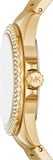 Buy Shop Michael Kors Everest Three-Hand Mother of Pearl White Dial Gold Steel Strap Watch For Women - MK7363 USA Online