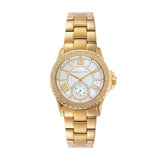 Buy Shop Michael Kors Everest Three-Hand Mother of Pearl White Dial Gold Steel Strap Watch For Women - MK7363 USA Online