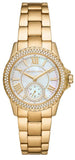Buy Shop Michael Kors Everest Three-Hand Mother of Pearl White Dial Gold Steel Strap Watch For Women - MK7363 USA Online