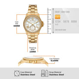 Buy Shop Michael Kors Everest Three Hand Mother of Pearl White Dial Gold Steel Strap Watch For Women - MK7401 USA Online