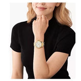 Buy Shop Michael Kors Everest Three Hand Mother of Pearl White Dial Gold Steel Strap Watch For Women - MK7401 USA Online