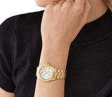 Buy Shop Michael Kors Everest Three Hand Mother of Pearl White Dial Gold Steel Strap Watch For Women - MK7401 USA Online