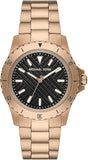Buy Shop Michael Kors Everest Three Hand Quartz Black Dial Gold Steel Strap Watch For Men - MK9140 USA Online