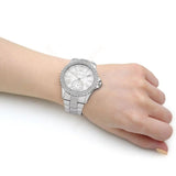 Buy Shop Michael Kors Everest Three hand Silver Dial Silver Steel Strap Watch For Women - MK7403 USA Online