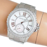Buy Shop Michael Kors Everest Three hand Silver Dial Silver Steel Strap Watch For Women - MK7403 USA Online