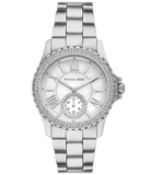 Buy Shop Michael Kors Everest Three hand Silver Dial Silver Steel Strap Watch For Women - MK7403 USA Online