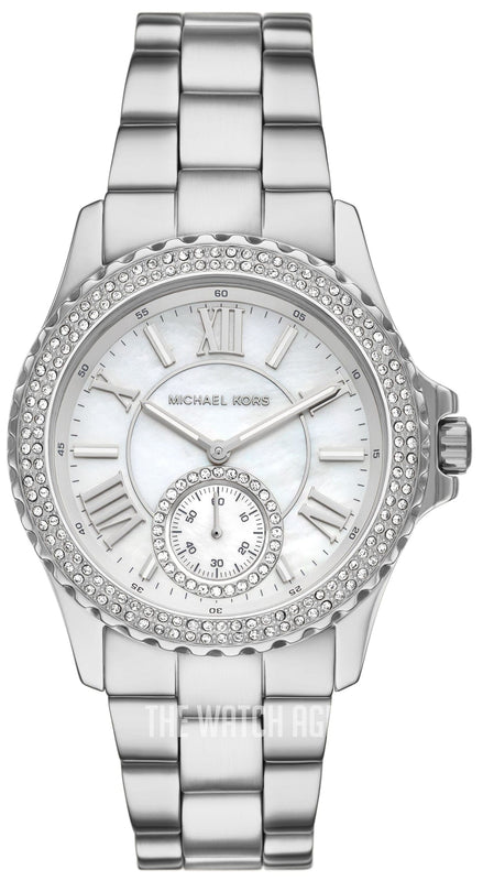 Buy Shop Michael Kors Everest Three hand Silver Dial Silver Steel Strap Watch For Women - MK7403 USA Online