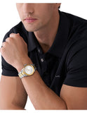 Buy Shop Michael Kors Everest Three Hand Silver Dial Two Tone Steel Strap Watch For Men - MK9141 USA Online