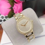 Buy Shop Michael Kors Gabbi Crystals Gold Dial Gold Steel Strap Watch For Women - MK3985 USA Online