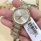 Buy Shop Michael Kors Gabbi Crystals Gold Dial Gold Steel Strap Watch For Women - MK3985 USA Online