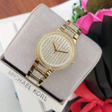 Buy Shop Michael Kors Gabbi Crystals Gold Dial Gold Steel Strap Watch For Women - MK3985 USA Online