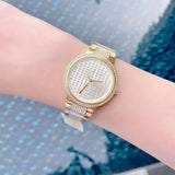 Buy Shop Michael Kors Gabbi Crystals Gold Dial Gold Steel Strap Watch For Women - MK3985 USA Online