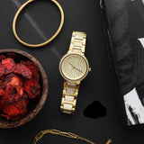 Buy Shop Michael Kors Gabbi Crystals Gold Dial Gold Steel Strap Watch For Women - MK3985 USA Online