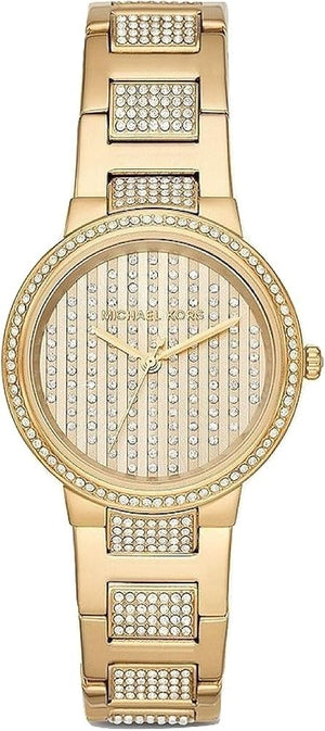 Buy Shop Michael Kors Gabbi Crystals Gold Dial Gold Steel Strap Watch For Women - MK3985 USA Online