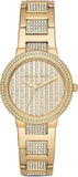 Buy Shop Michael Kors Gabbi Crystals Gold Dial Gold Steel Strap Watch For Women - MK3985 USA Online