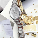 Buy Shop Michael Kors Gabbi Quartz Crystals Silver Dial Silver Steel Strap Watch For Women - MK3984 USA Online