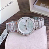 Buy Shop Michael Kors Gabbi Quartz Crystals Silver Dial Silver Steel Strap Watch For Women - MK3984 USA Online