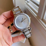 Buy Shop Michael Kors Gabbi Quartz Crystals Silver Dial Silver Steel Strap Watch For Women - MK3984 USA Online