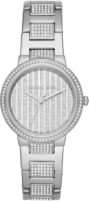 Buy Shop Michael Kors Gabbi Quartz Crystals Silver Dial Silver Steel Strap Watch For Women - MK3984 USA Online