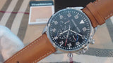 Buy Shop Michael Kors Gage Chronograph Blue Dial Brown Leather Strap Watch For Men - MK8362 USA Online