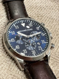 Buy Shop Michael Kors Gage Chronograph Blue Dial Brown Leather Strap Watch For Men - MK8362 USA Online