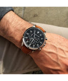 Buy Shop Michael Kors Gage Chronograph Quartz Black Dial Brown Leather Strap Watch For Men - MK8333 USA Online