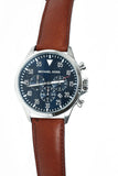 Buy Shop Michael Kors Gage Chronograph Quartz Black Dial Brown Leather Strap Watch For Men - MK8333 USA Online