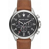 Buy Shop Michael Kors Gage Chronograph Quartz Black Dial Brown Leather Strap Watch For Men - MK8333 USA Online