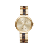 Buy Shop Michael Kors Garner Multifunction Gold Dial Two Tone Steel Strap Watch For Women - MK6471 USA Online