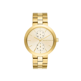 Buy Shop Michael Kors Garner Quartz Gold Dial Gold Steel Strap Watch For Women - MK6408 USA Online