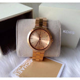 Buy Shop Michael Kors Garner Quartz Rose Gold Dial Rose Gold Steel Strap Watch For Women - MK6409 USA Online