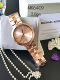 Buy Shop Michael Kors Garner Quartz Rose Gold Dial Rose Gold Steel Strap Watch For Women - MK6409 USA Online