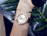 Buy Shop Michael Kors Garner Quartz Rose Gold Dial Rose Gold Steel Strap Watch For Women - MK6409 USA Online
