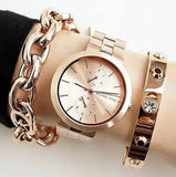 Buy Shop Michael Kors Garner Quartz Rose Gold Dial Rose Gold Steel Strap Watch For Women - MK6409 USA Online