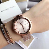 Buy Shop Michael Kors Garner Quartz Rose Gold Dial Rose Gold Steel Strap Watch For Women - MK6409 USA Online