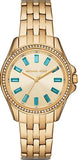 Buy Shop Michael Kors Mini Pilot Quartz Gold Dial Gold Steel Strap Watch For Women - MK7366 USA Online