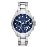 Buy Shop Michael Kors Grayson Chronograph Blue Dial Silver Steel Strap Watch For Men - MK9107 USA Online