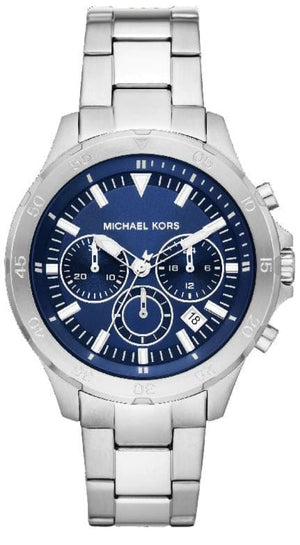 Buy Shop Michael Kors Grayson Chronograph Blue Dial Silver Steel Strap Watch For Men - MK9107 USA Online