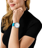 Buy Shop Michael Kors Hadyn Analog Silver Dial Blue Rubber Strap Watch for Women - MK7485 USA Online