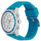 Buy Shop Michael Kors Hadyn Analog Silver Dial Blue Rubber Strap Watch for Women - MK7485 USA Online