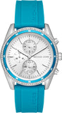 Buy Shop Michael Kors Hadyn Analog Silver Dial Blue Rubber Strap Watch for Women - MK7485 USA Online