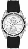 Buy Shop Michael Kors Hadyn Chronograph Silver Dial Black Rubber Strap Watch for Women - MK7486 USA Online